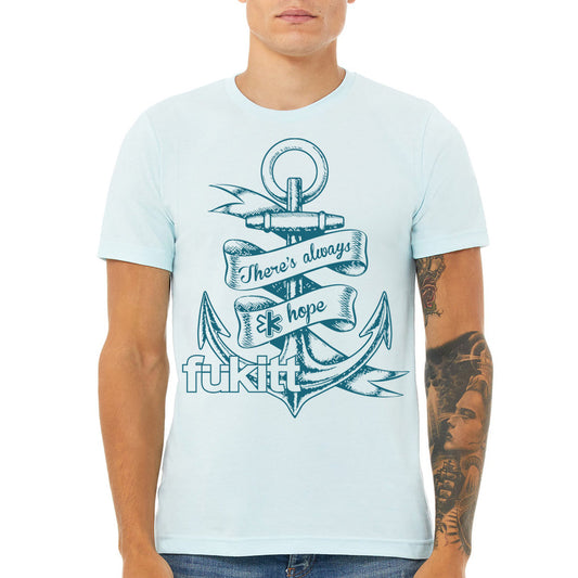 Fükitt Clothing | Ankor Design Men's Heather Ice Blue Crew Neck Shirt