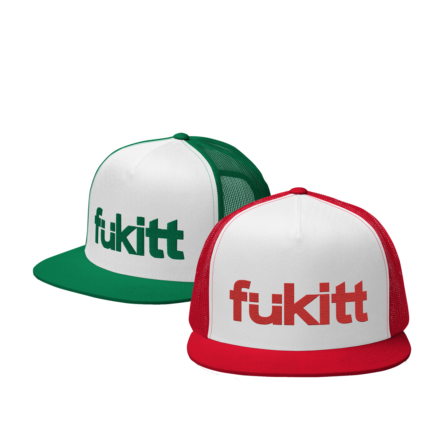 Text Green & White/Green Trucker 6006