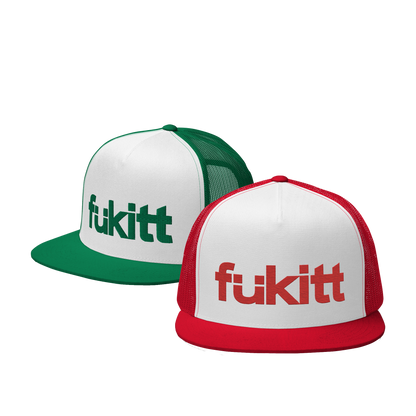 Text Green & White/Green Trucker 6006