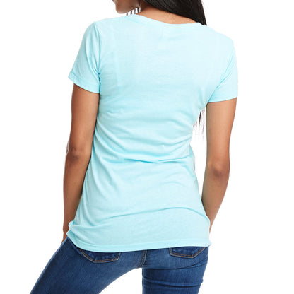 Fukitt Clothing | Koing Design Ladies Cancun Light Blue V-Neck T-Shirt Back